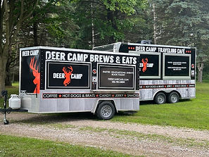 DEER CAMP® LICENSED TRAILERSMETRO DETROIT, MICHIGANDEER CAMP® TAVELING CAFE - LargeDEER CAMP® BREWS & EATS CAFE - Medium(586) 707 1474Farmers Market, Fairs, Private Events